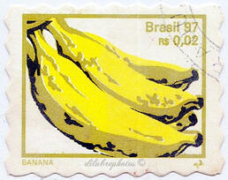 brasilian banana stamp circa 1997